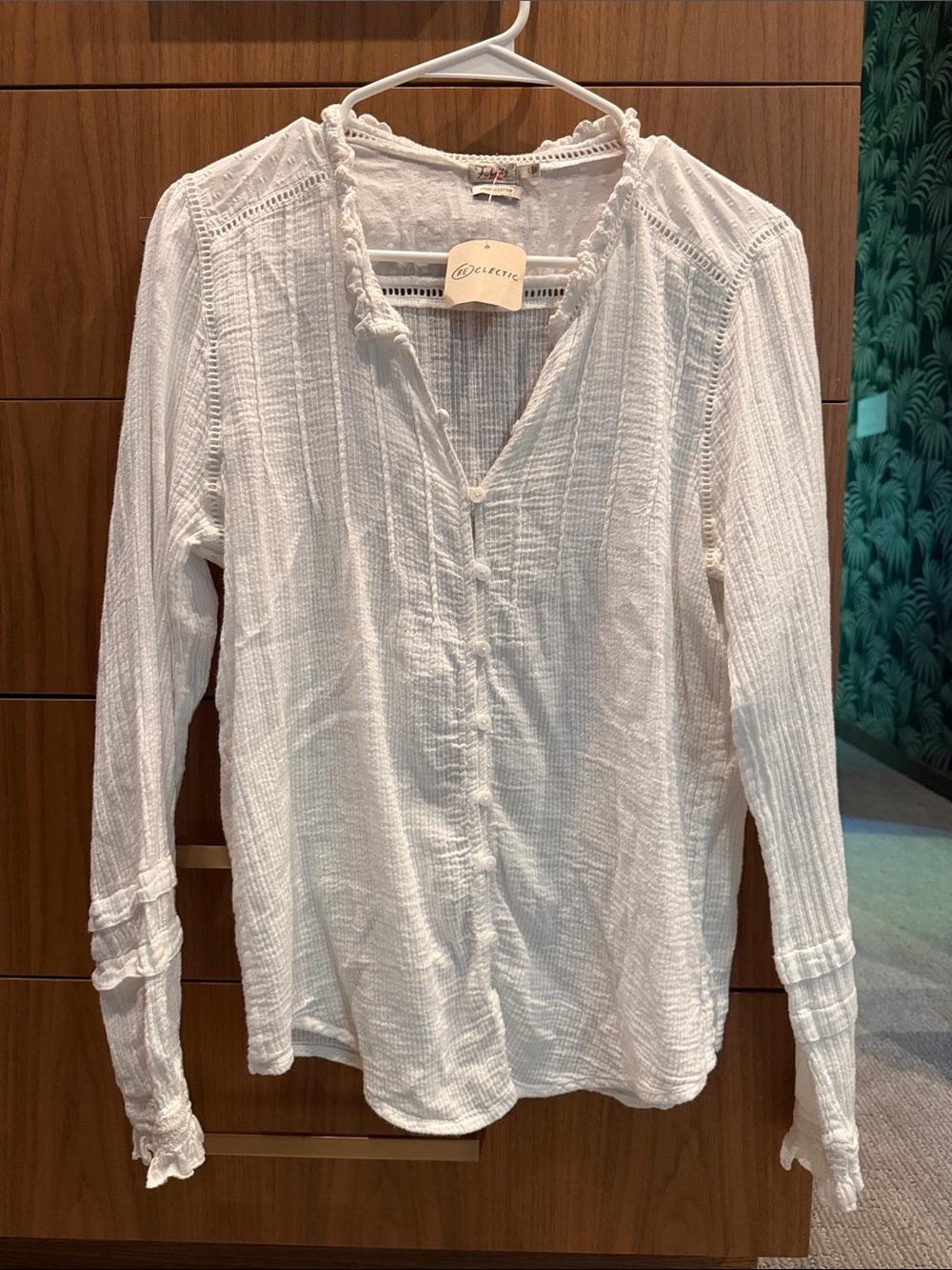 NWT Faherty Willa Top White Sz L